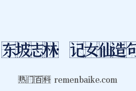 东坡志林·记女仙造句是什么意思的图片